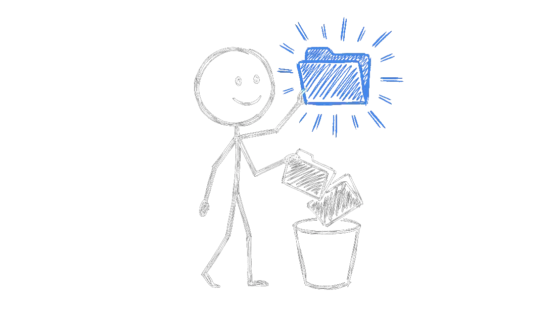 Chalk illustration of three labeled files, instructions, progress, and decisions, feeding into a fresh terminal session on a chalkboard